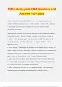 Patho study guide 2024 Questions and Answers 100% pass