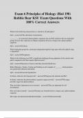 Exam 6 Principles of Biology (Biol 198) Robbie Bear KSU Exam Questions With 100% Correct Answers
