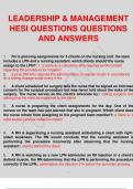 LEADERSHIP & MANAGEMENT HESI EXAM QUESTIONS  AND ANSWERS.