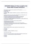 2024/2025 (Dates & Time Lengths) Ust  Exam With Verified Solutions