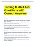 Tooling U 2024 Test Questions with Correct Answers (1)