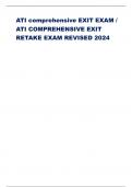 ATI COMPREHENSIVE EXIT EXAM RETAKE EXAM REVISED 2024  QUESTIONS AND CORRECT ANSWERS ALREADY GRADED A+