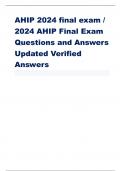 AHIP 2024 FINAL EXAM EXAM REVISED 2024  QUESTIONS AND CORRECT ANSWERS ALREADY GRADED A+