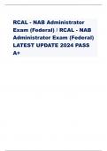 RCAL - NAB EXAM EXPERT VERIFIED ANSWERS 2024 COMPLETE