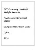 NCC ELBW (PSYCHOSOCIAL BEHAVIORAL STATES) COMPREHENSIVE EXAM GUIDE Q & A 2024