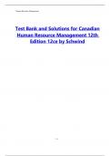Test Bank and Solutions for Canadian Human Resource Management 12th Edition 12ce by Schwind