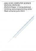 AQA GCSE COMPUTER SCIENCEPaper 1 Computational thinking and programming skills Mark scheme June 2023