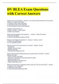DV BLEA Exam Questions with Correct Answers 