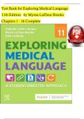 Test Bank for Exploring Medical Language 11th Edition by Myrna LaFleur Brooks Chapter 1-6