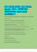 BEST REVIEW IVY TECH APHY 101 FINAL EXAM 100% VERIFIED  ANSWERS 2024/2025  CORRECT