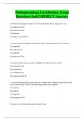 Pathophysiology Certification Exam  Questions And CORRECT Answers