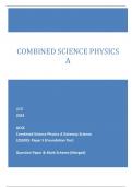 OCR 2023 GCSE Combined Science Physics A Gateway Science J250/05: Paper 5 (Foundation Tier) Question Paper & Mark Scheme (Merged)