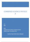 OCR 2023 GCSE Combined Science Physics A Gateway Science J250/06: Paper 6 (Foundation Tier) Question Paper & Mark Scheme (Merged)
