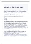 Chapters 7-11 Review (ITC 2023/ 2024) Exam Questions and Answers
