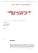 HISTORICAL FOUNDATIONS OF  SOUTH AFRICAN LAW