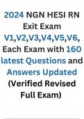 2024 NGN HESI RN Exit Exam V1,V2,V3,V4,V5,V6,  Each Exam with 160 latest Questions and Answers Updated (Verified Revised Full Exam) | 