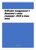 SJD1501 Assignment 7 Semester 1 2024 (643355) - DUE 9 June 2024
