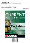 Test Bank: CURRENT Diagnosis & Treatment Pediatrics, 26th Edition by Bunik - Chapters 1-46, 9781264269983 | Rationals Included
