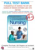 Test Bank for Fundamentals of Nursing 10th Edition Taylor (2024/2025)| 9781975168155 | Chapter 1-47 | Complete Questions and Answers A+