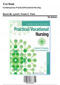Test Bank: Contemporary Practical/Vocational Nursing 9th Edition by Kurzen - Ch. 1-16, 9781975136215, with Rationales