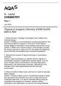 AQA A-LEVEL CHEMISTRY PAPER 1 PHYSICAL & INORGANIC CHEMSIRTY EXAM GUIDE QNS & ANS