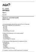 AQA A - LEVEL PHYSICS PAPER 2 SECTION 6 - 8 EXAM GUIDE QNS & ANS MAY 2024