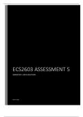 ECS2603 ASSIGNMENT 5 SEMESTER 1 2024 ANSWERS