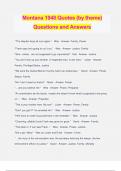 Montana 1948 Quotes (by theme) Questions and Answers
