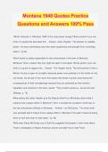 Montana 1948 Quotes Practice Questions and Answers 100% Pass