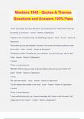 Montana 1948 - Quotes & Themes Questions and Answers 100% Pass