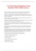 VA Funeral Board Regulations Exam Questions With Verified Answers