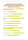 Ornamental and Turf Pesticide Applicators exam / Revised Questions and Answers / Sure A+