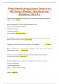 Texas Pesticide Applicator General ch 14-15 exam Revised Questions and Answers / Sure A +
