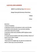 MNG3701 Final Exam (With Answers) June 2024 UNISA Strategic Planning IIIA