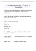 Introductory Chemistry Chapter 1-Complete Questions and answers latest update 