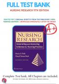 Test Bank: Nursing Research Generating and Assessing Evidence for Nursing Practice 11th Edition by Polit Beck - Ch. 1-31, 9781975110642, with Rationales