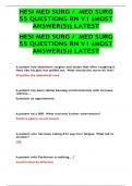 HESI MED SURG / MED SURG 55 QUESTIONS RN V1 (MOST ANSWER(S)) LATEST
