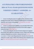 ATI PEDIATRICS PROTORED NEWEST 2024 ACTUAL EXAM QUESTIONS WITH VERIFIED CORRECT ANSWERS. A+ GUARANTEED