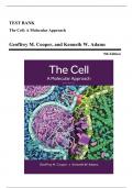 Test Bank for The Cell A Molecular Approach, 9th Edition by Geoffry Cooper, 9780197583722, Covering Chapters 1-19 | Includes Rationales