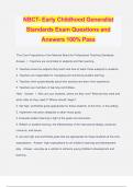 NBCT- Early Childhood Generalist Standards Exam Questions and Answers 100% Pass