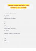 pre assessment statistics exam questions and answers