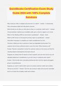QuickBooks Certification Exam Study Guide 2024 with 100% Complete Solutions