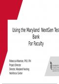 Using the Maryland NextGen Test  Bank For Faculty