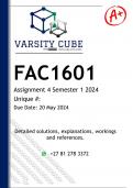 FAC1601 Assignment 4 (DETAILED ANSWERS) Semester 1 2024 - DISTINCTION GUARANTEED