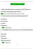 Stott Pilates Exam questions & Answers 2024 ( A+ GRADED 100% VERIFIED)