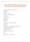 CIPS L4M7 Whole Life Asset Management Exam Questions With Verified Answers