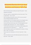 Residential Electrical Services Exam Questions and Answers 100% Pass