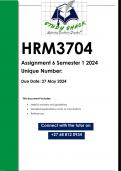 HRM3704 Assignment 6 (QUALITY ANSWERS) Semester 1 2024