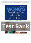 Wong's Nursing Care of Infants and Children 12th Edition by Hockenberry Test Bank