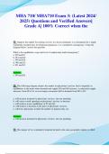 MHA 710/ MHA710 Exam 3: (Latest 2024/ 2025) Questions and Verified Answers| Grade A| 100% Correct when the